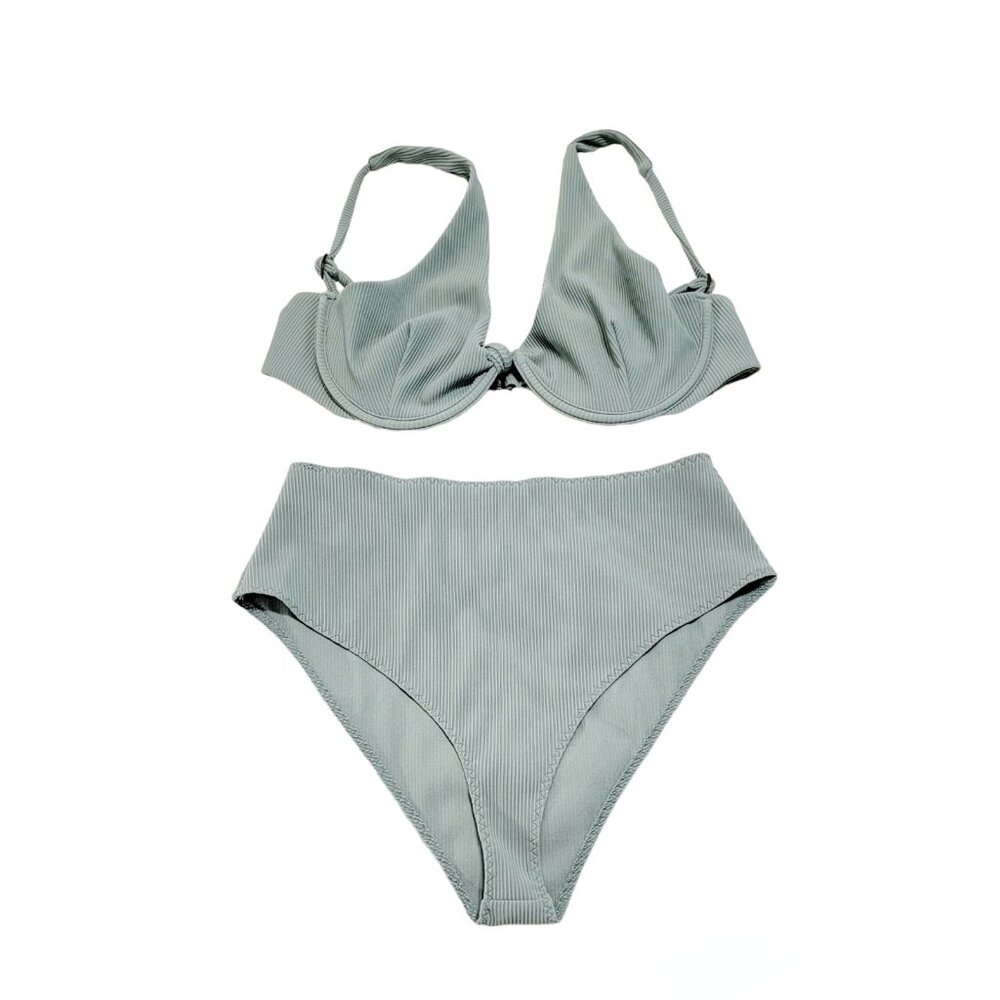 Aloha‎ Love Fitness Womens Seafoam Kai High Tide Bikini Bottom Size Large NWOT